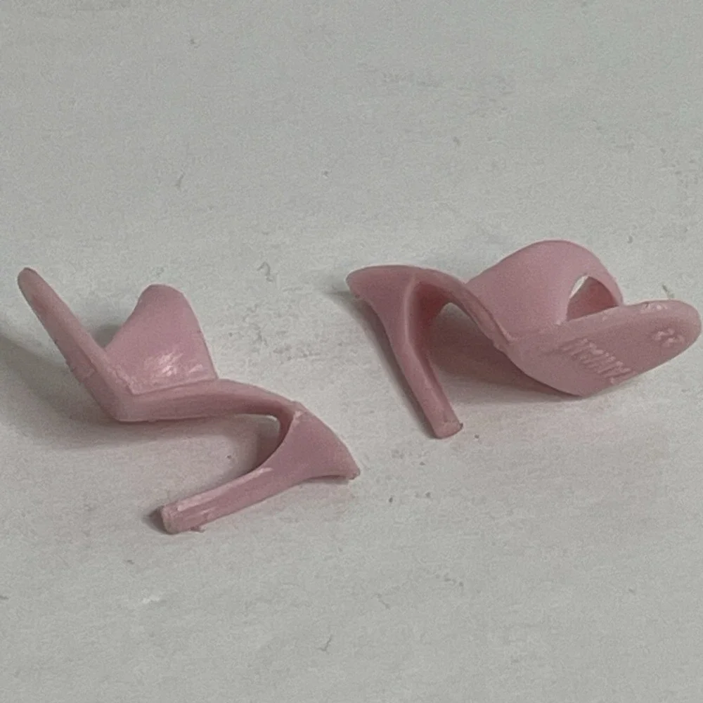 Vintage 12 Inch Doll Pink Open Toe Mules Slides Sandals